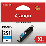 6449B001  CLI-251XL Canon  Cyan Ink  650 Pgs - Product Image