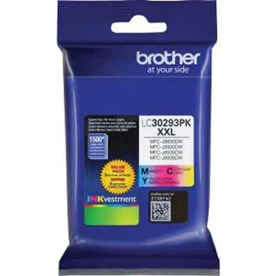 LC30293PK     ...BROTHER 3 Pack Color ink..Cyan/ Magenta/ Yellow...1.5k each - Product Image